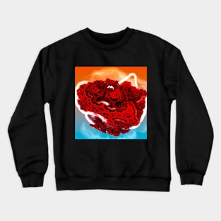 fractal print of porous red stone in fog Crewneck Sweatshirt